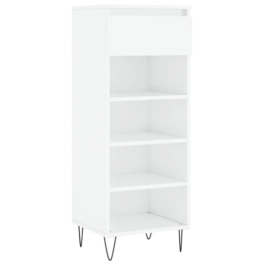 Botník Bílý S Vysokým Leskem 40 X 36 X 105 Cm Kompozitní Dřevo