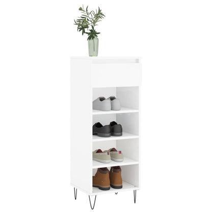 Botník Bílý S Vysokým Leskem 40 X 36 X 105 Cm Kompozitní Dřevo