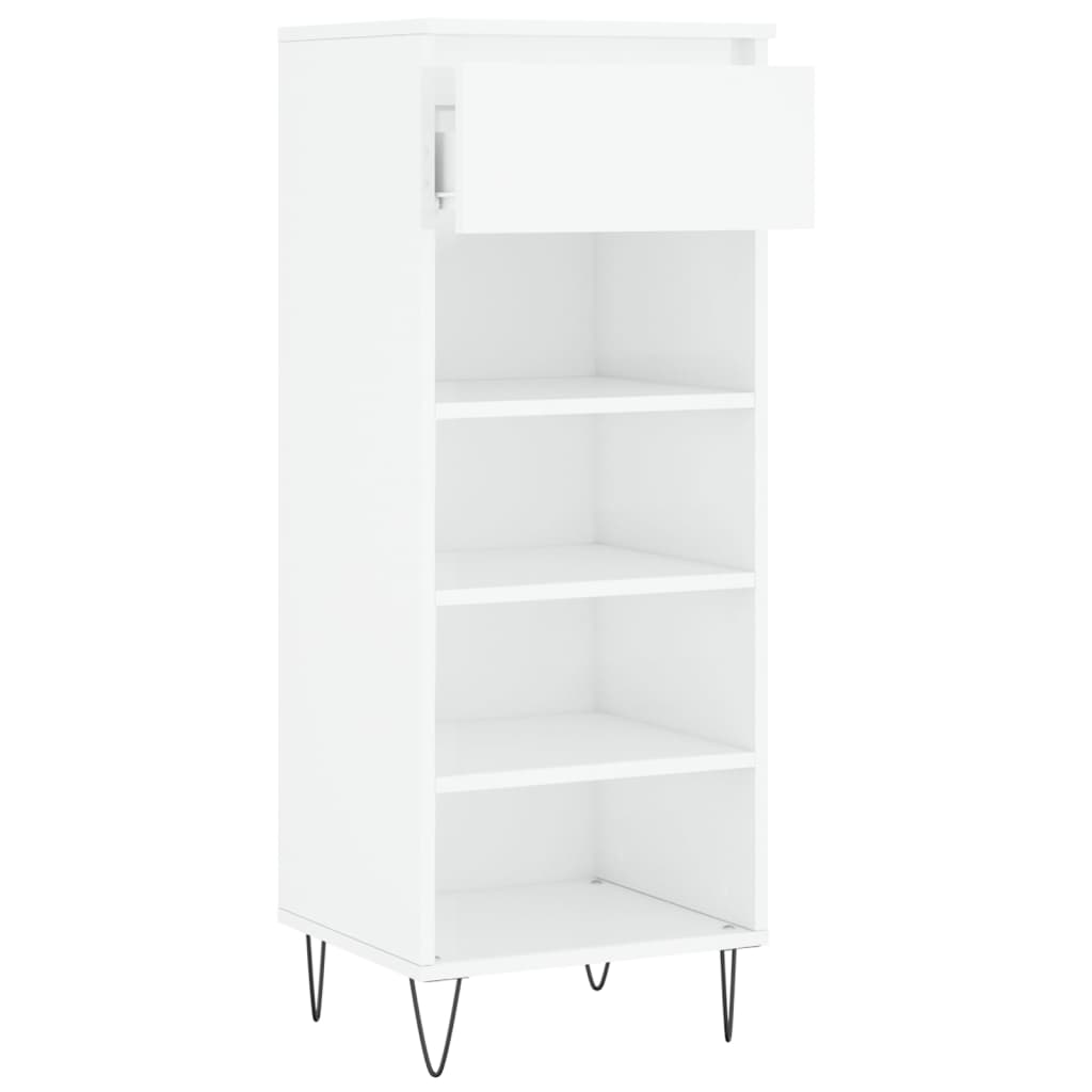 Botník Bílý S Vysokým Leskem 40 X 36 X 105 Cm Kompozitní Dřevo