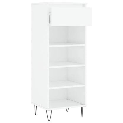 Botník Bílý S Vysokým Leskem 40 X 36 X 105 Cm Kompozitní Dřevo