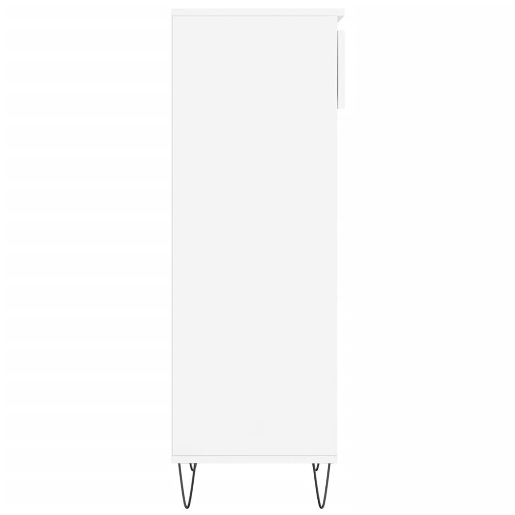 Botník Bílý S Vysokým Leskem 40 X 36 X 105 Cm Kompozitní Dřevo