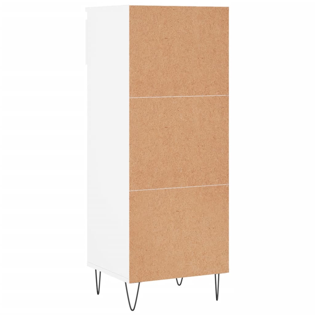 Botník Bílý S Vysokým Leskem 40 X 36 X 105 Cm Kompozitní Dřevo