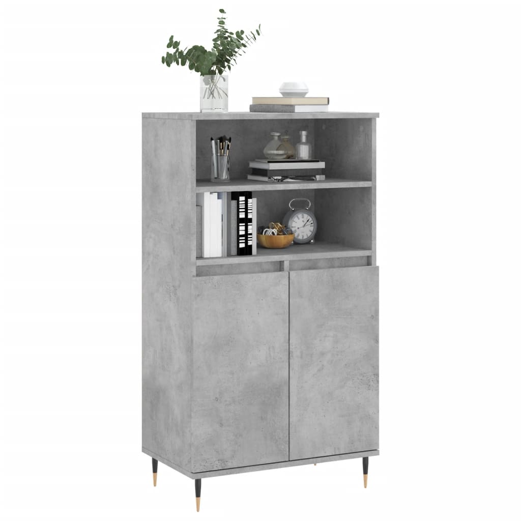 Skříň Highboard Betonově Šedá 60 X 36 X 110 Cm Kompozitní Dřevo