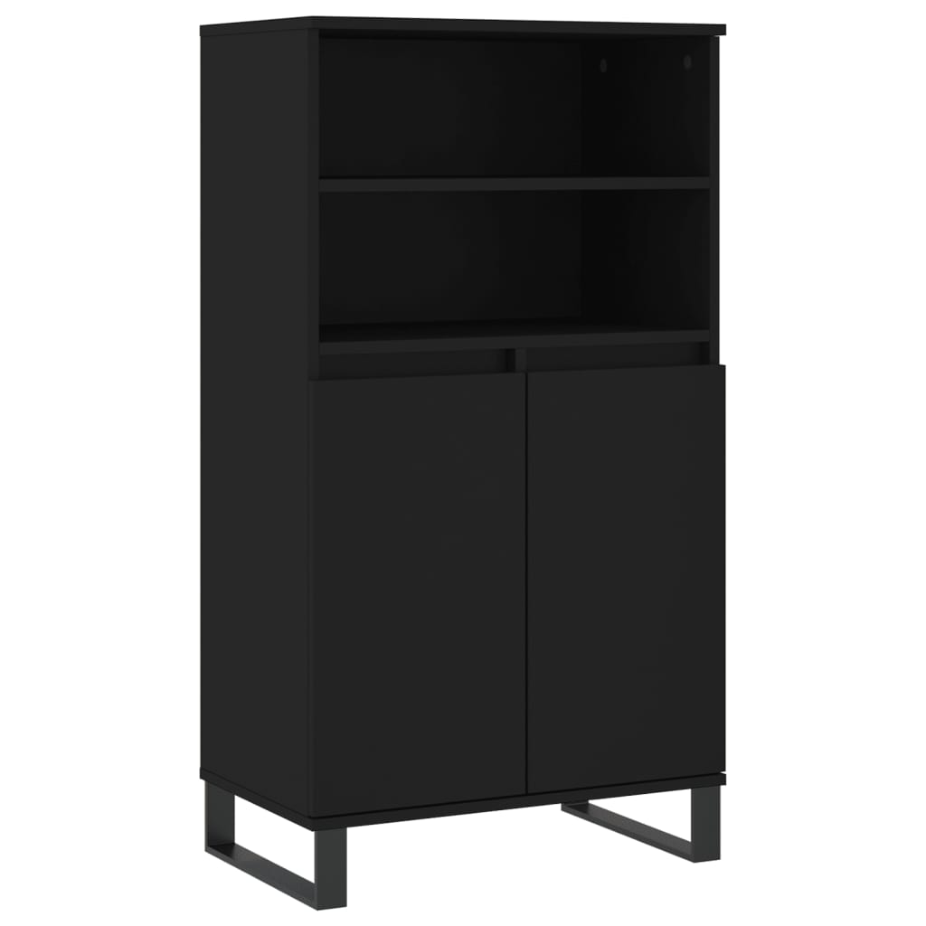Skříň Highboard Černá 60 X 36 X 110 Cm Kompozitní Dřevo