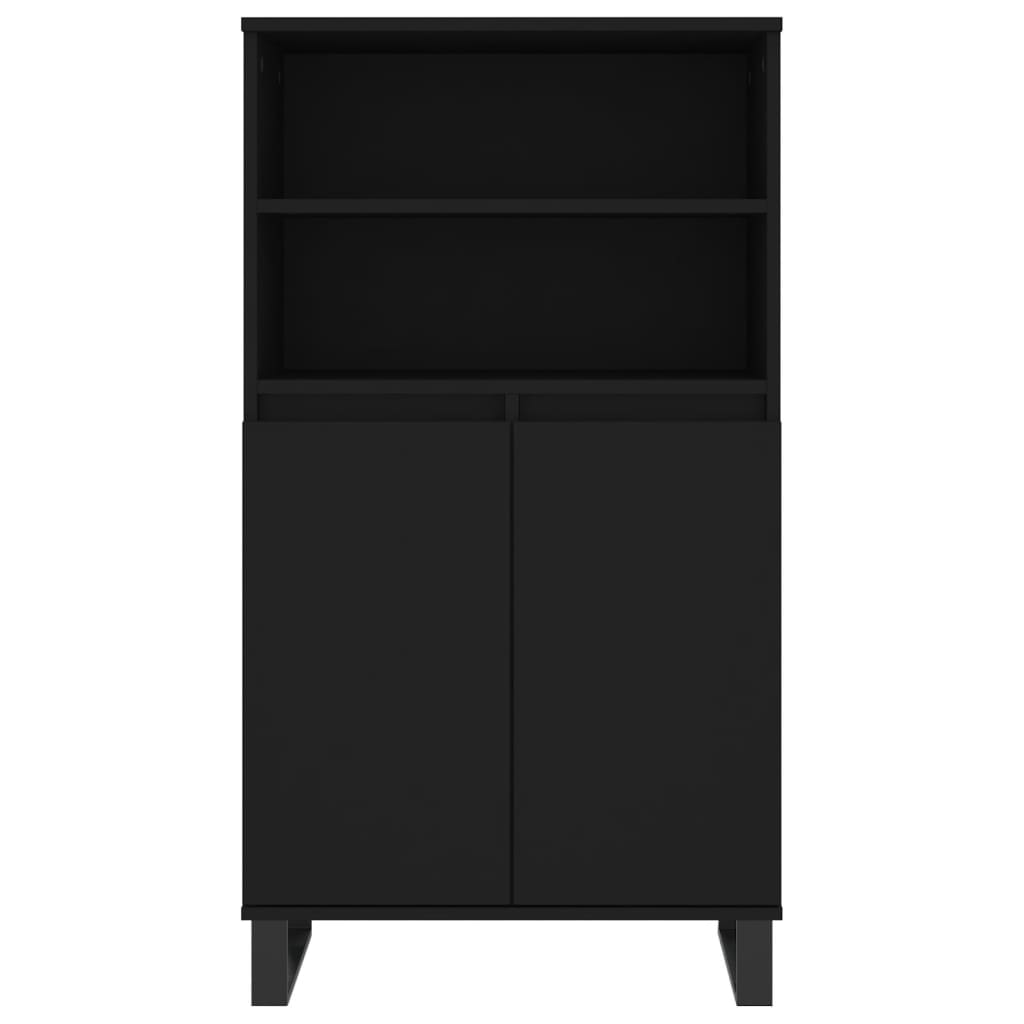 Skříň Highboard Černá 60 X 36 X 110 Cm Kompozitní Dřevo