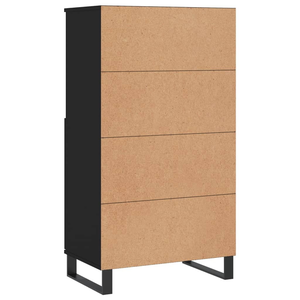 Skříň Highboard Černá 60 X 36 X 110 Cm Kompozitní Dřevo