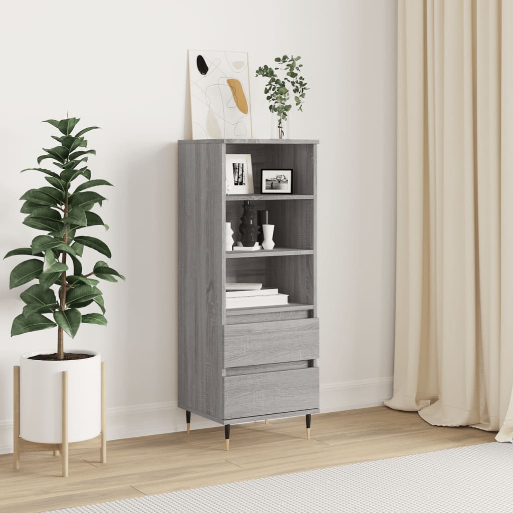 Skříň Highboard Šedá Sonoma 40 X 36 X 110 Cm Kompozitní Dřevo