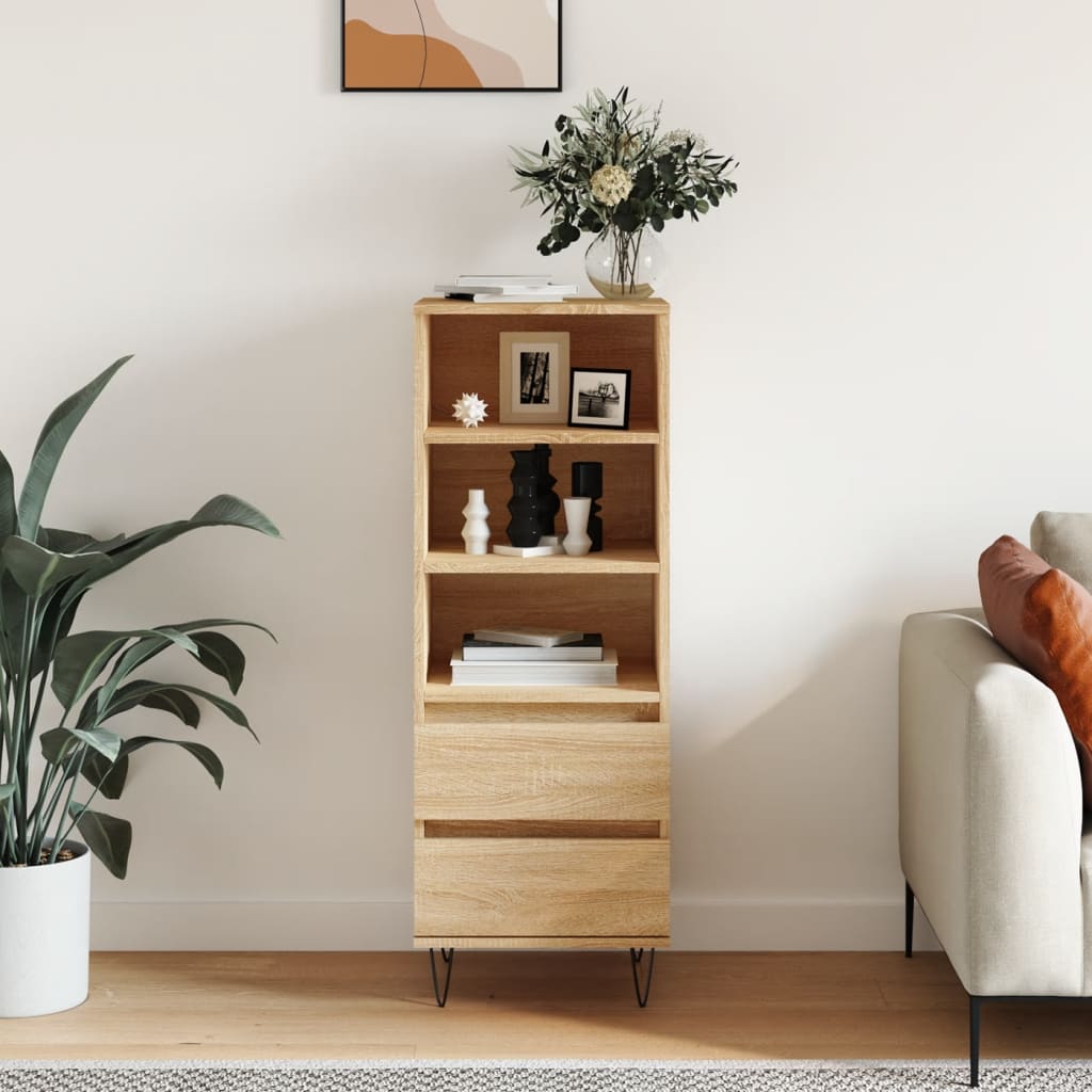 Skříň Highboard Betonově Šedá 40 X 36 X 110 Cm Kompozitní Dřevo