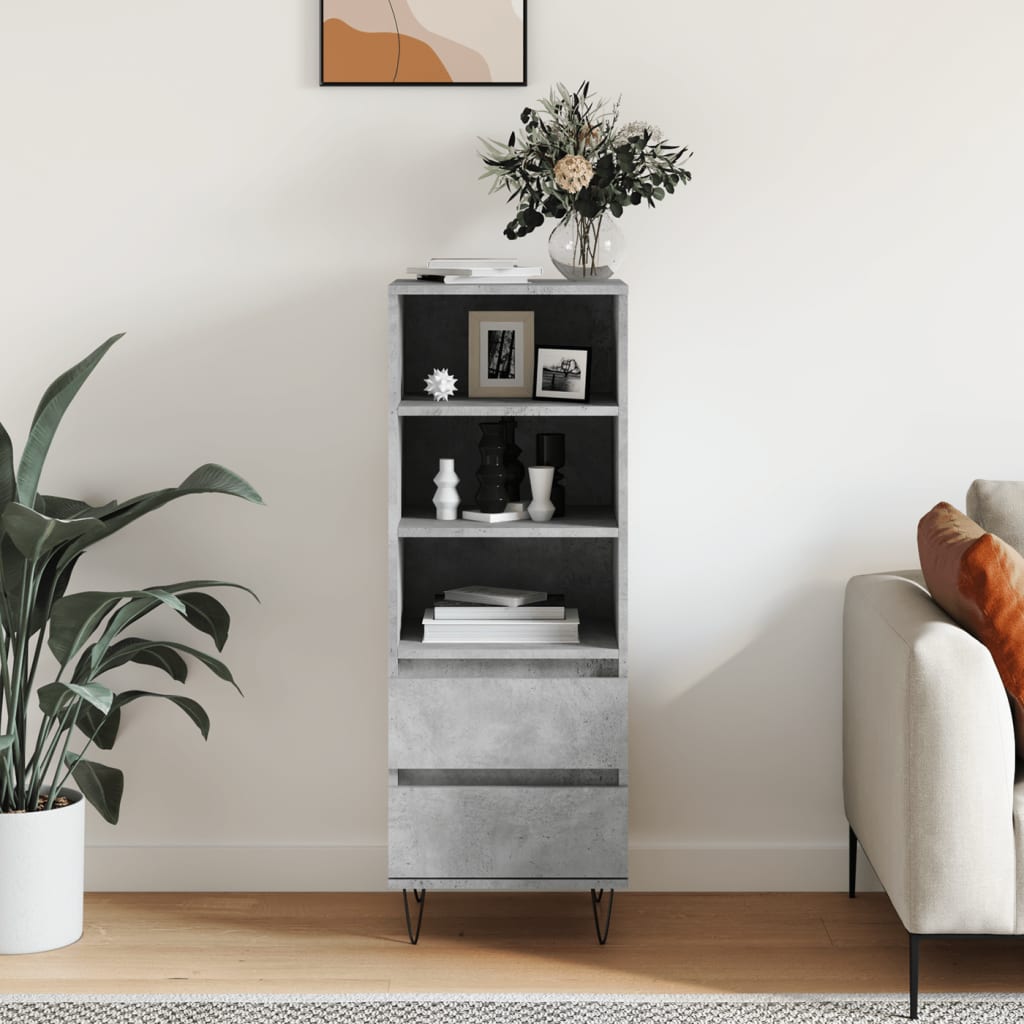 Skříň Highboard Betonově Šedá 40 X 36 X 110 Cm Kompozitní Dřevo