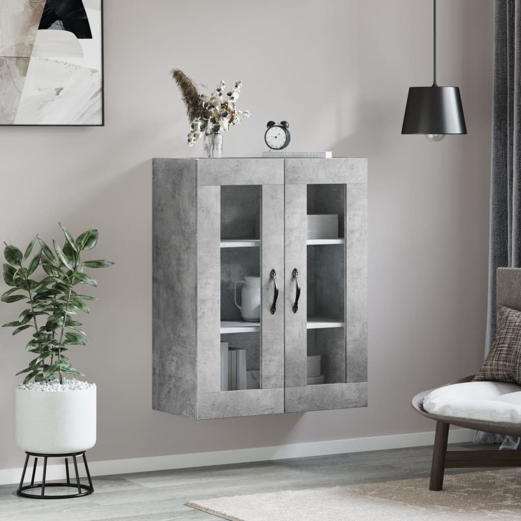 Nástěnná Skříňka Betonově Šedá 69,5X34X90 Cm Kompozitní Dřevo