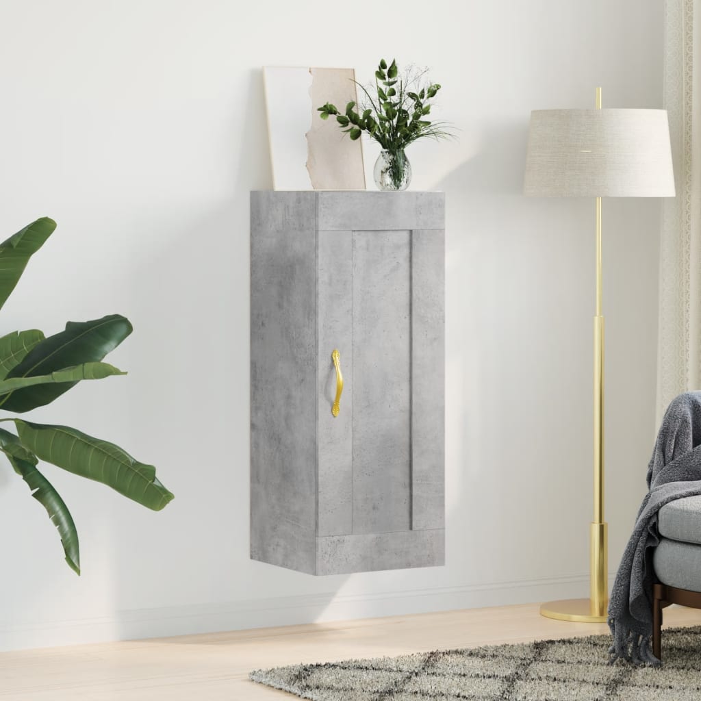 Nástěnná Skříňka Betonově Šedá 34,5X34X90 Cm Kompozitní Dřevo