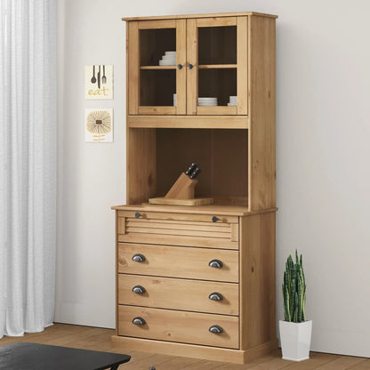 Příborník Vigo Bílý 78 X 40 X 175 Cm Masivní Borové Dřevo