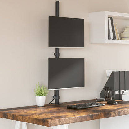 Držák Na Tři Monitory Černý Ocel Vesa 75/100 Mm