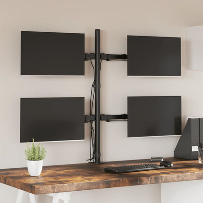 Držák Na Tři Monitory Černý Ocel Vesa 75/100 Mm