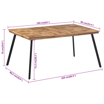 Jídelní Stůl 169 X 98,5 X 76 Cm Masivní Teakové Dřevo