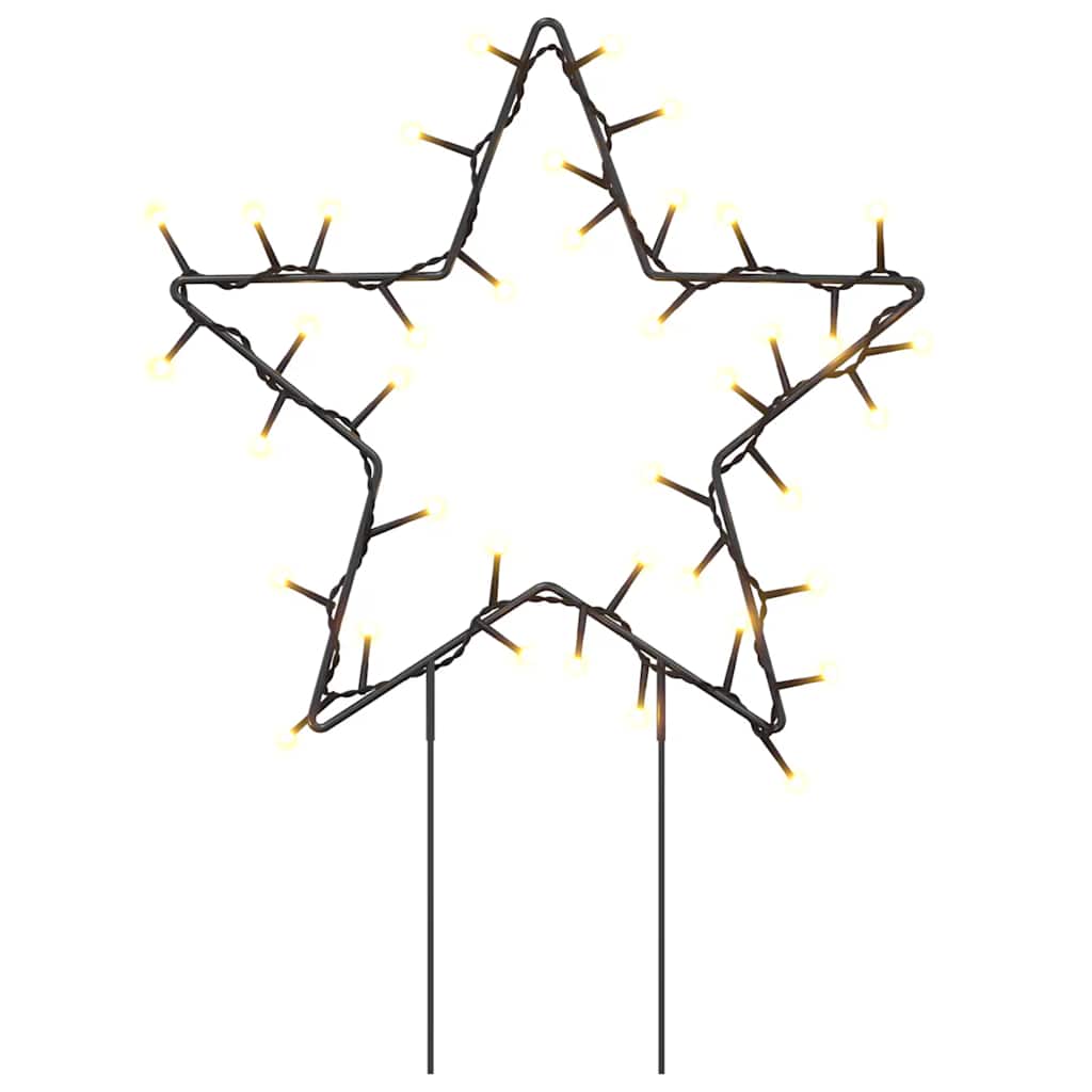 Vánoční Světelné Dekorace S Hroty 3 Ks Hvězda 50 Led Diod 29 Cm