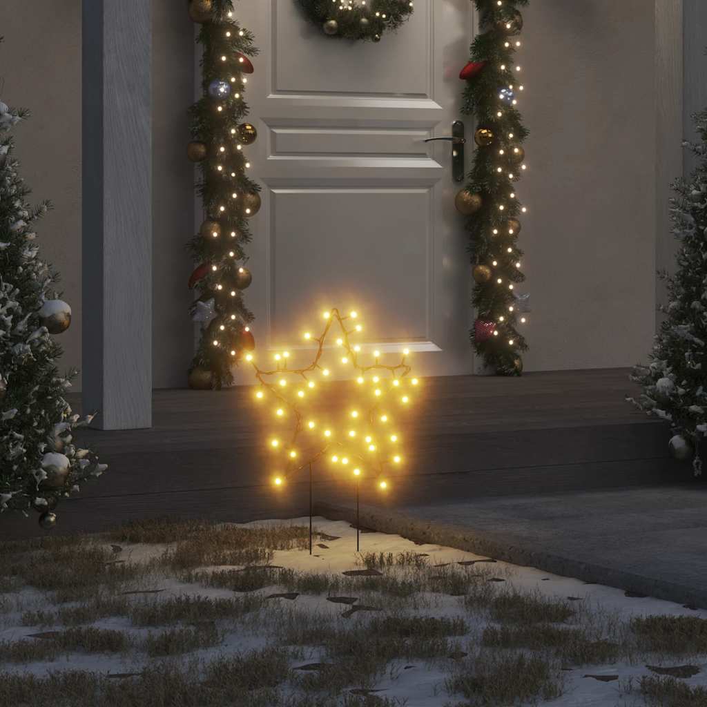 Vánoční Světelné Dekorace S Hroty 3 Ks Hvězda 50 Led Diod 29 Cm