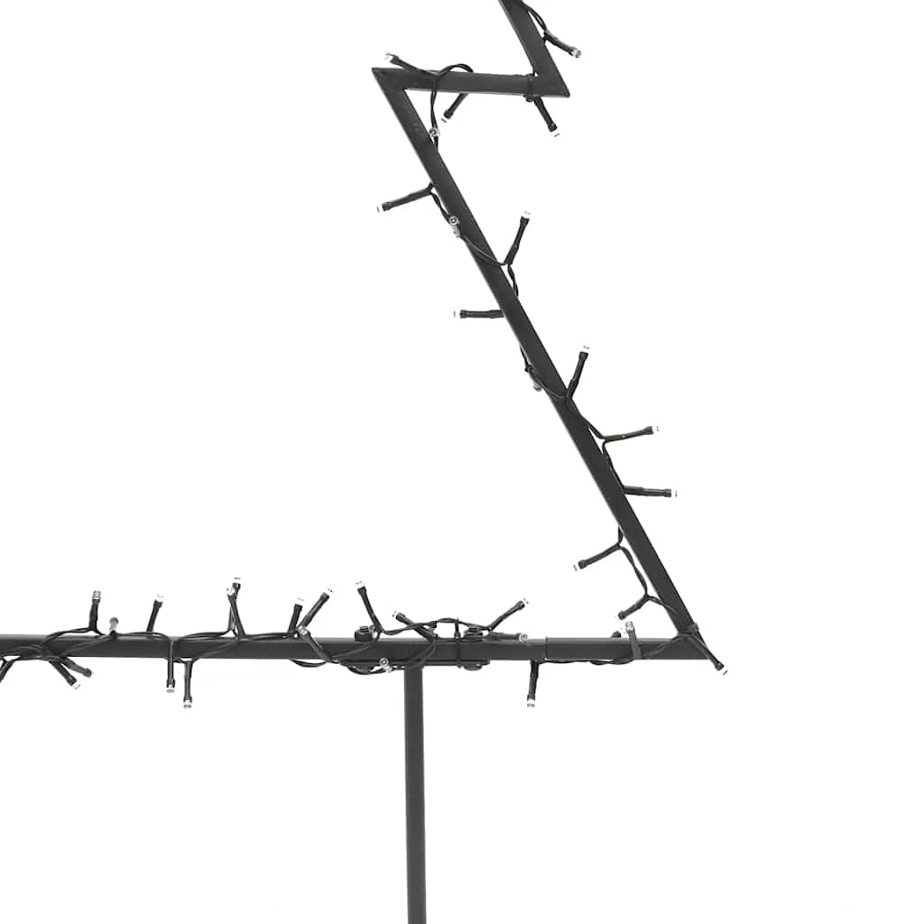 Vánoční Světelná Dekorace S Hroty Stromek 80 Led Diod 60 Cm Černá