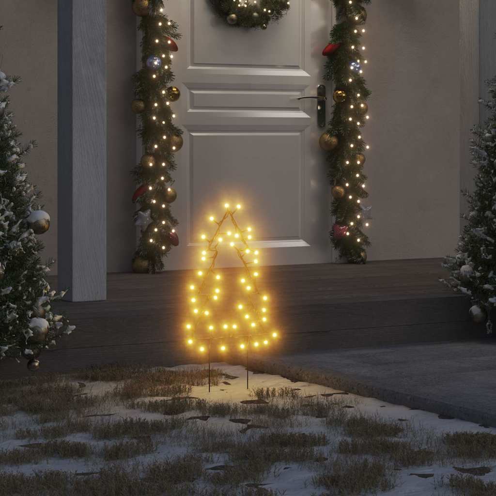 Vánoční Světelné Dekorace S Hroty 3Ks Stromek 50 Led Diod 30 Cm