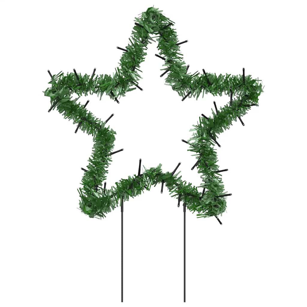 Vánoční Světelné Dekorace S Hroty 3 Ks Hvězda 50 Led Diod 29 Cm Zelená