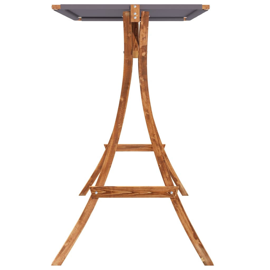 Houpací Postel Se Stříškou Masivní Smrk S Teakovou Úpravou