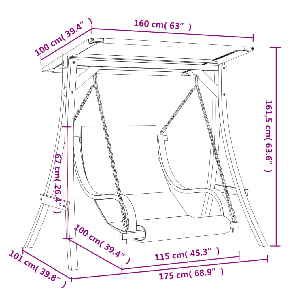 Houpací Závěsné Křeslo S Poduškou A Stříškou Masivní Smrk