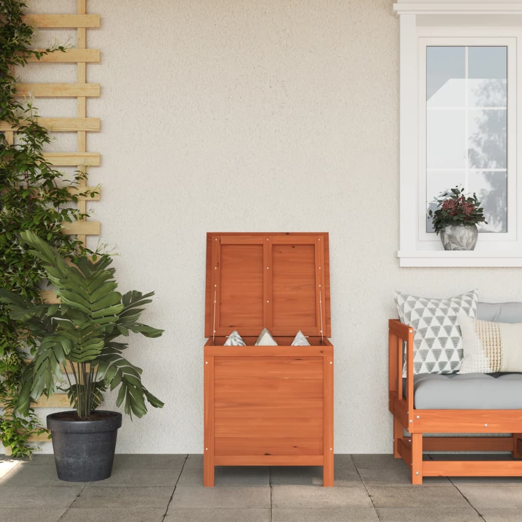Zahradní Úložný Box Hnědý 50X49X56,5 Cm Masivní Jedlové Dřevo