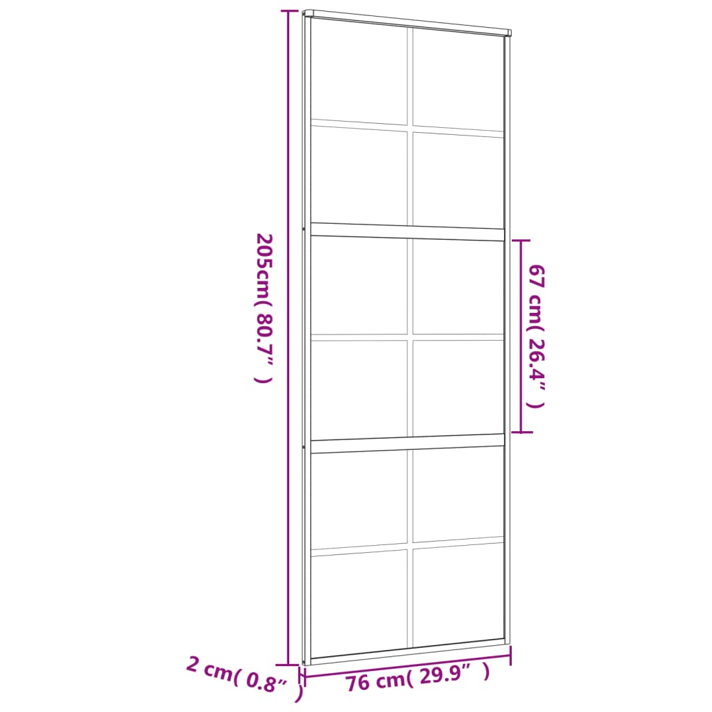 Posuvné Dveře Zlaté 76 X 205 Cm Čiré Esg Sklo A Hliník