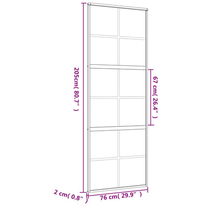 Posuvné Dveře Zlaté 76 X 205 Cm Čiré Esg Sklo A Hliník