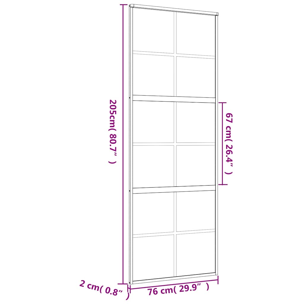 Posuvné Dveře Zlaté 76 X 205 Cm Čiré Esg Sklo A Hliník