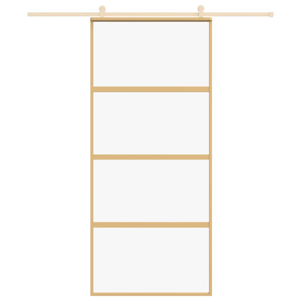 Posuvné Dveře Zlaté Čiré Esg Sklo A Hliník Zlatá