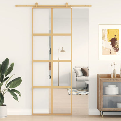 Posuvné Dveře Zlaté 102,5 X 205 Cm Čiré Esg Sklo A Hliník Zlatá
