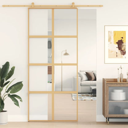 Posuvné Dveře Zlaté 102,5 X 205 Cm Čiré Esg Sklo A Hliník Zlatá