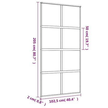 Posuvné Dveře Zlaté 102,5 X 205 Cm Čiré Esg Sklo A Hliník Zlatá