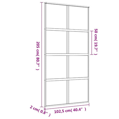 Posuvné Dveře Zlaté 102,5 X 205 Cm Čiré Esg Sklo A Hliník Zlatá