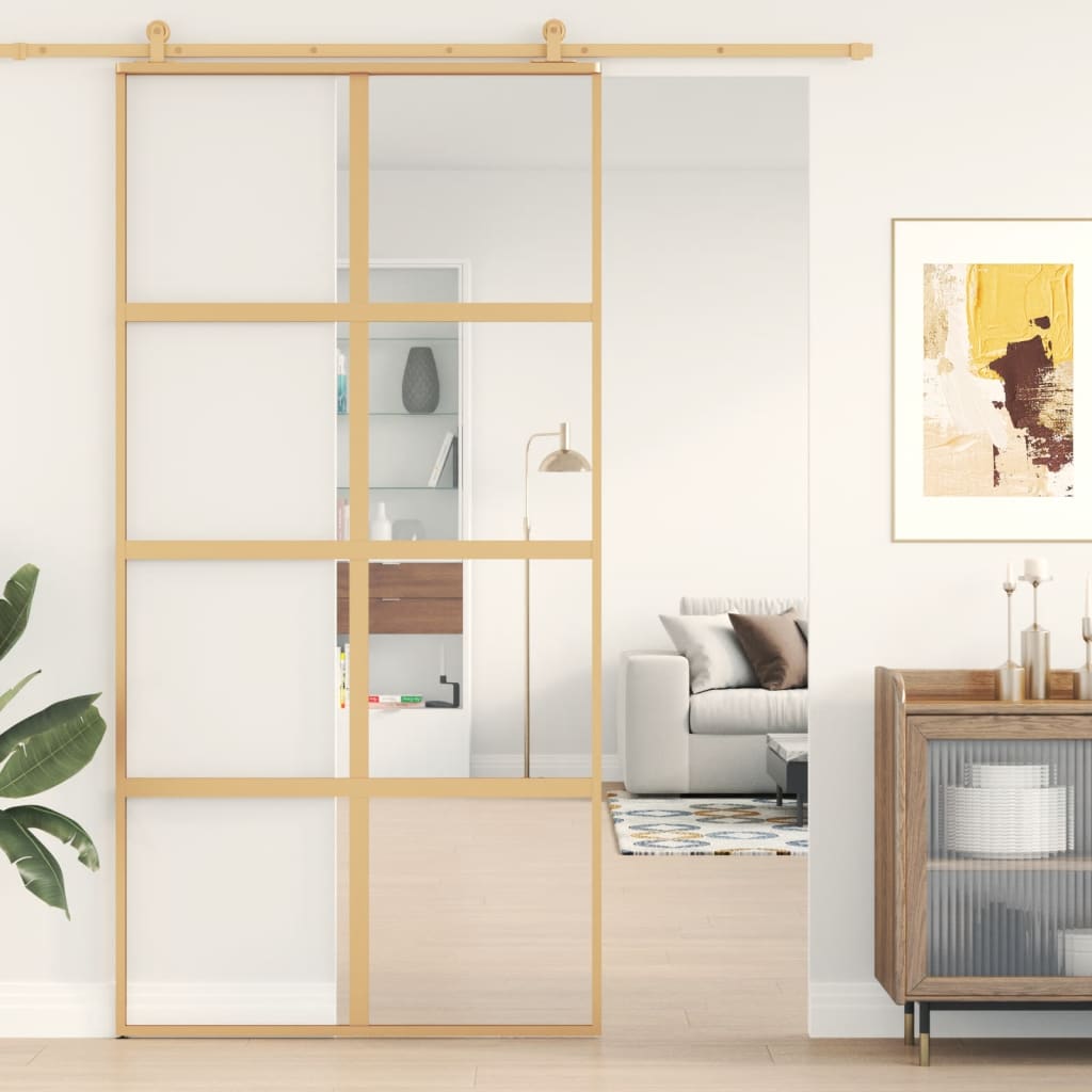 Posuvné Dveře Zlaté 102,5 X 205 Cm Čiré Esg Sklo A Hliník Zlatá