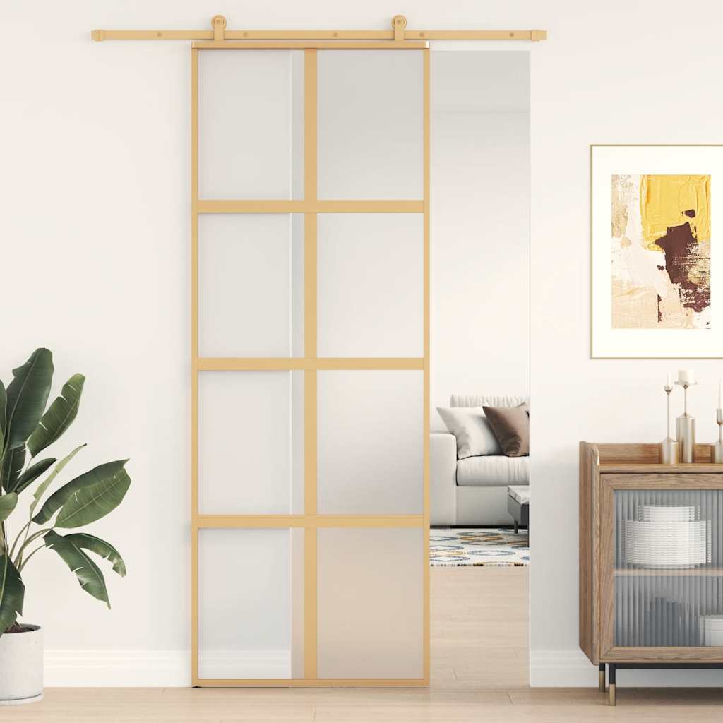 Posuvné Dveře Zlaté 102,5 X 205 Cm Čiré Esg Sklo A Hliník Zlatá