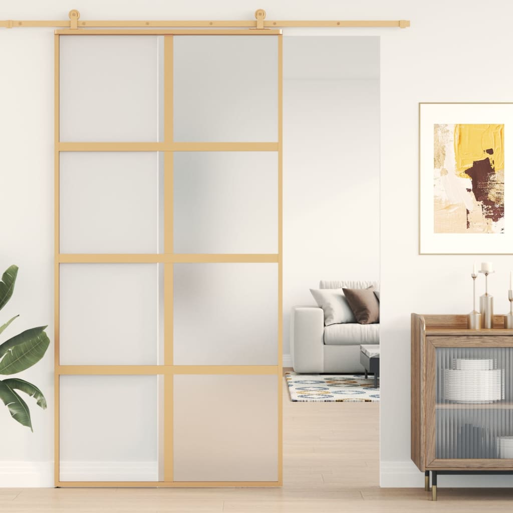 Posuvné Dveře Zlaté 102,5 X 205 Cm Čiré Esg Sklo A Hliník Zlatá