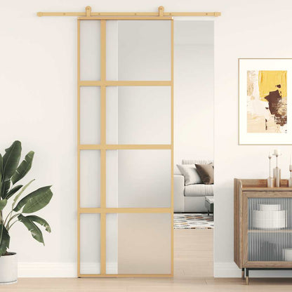 Posuvné Dveře Zlaté 76 X 205 Cm Mléčné Esg Sklo A Hliník