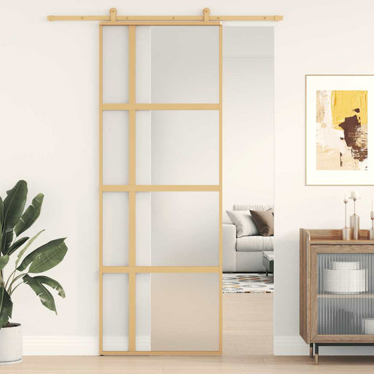 Posuvné Dveře Zlaté 76 X 205 Cm Mléčné Esg Sklo A Hliník