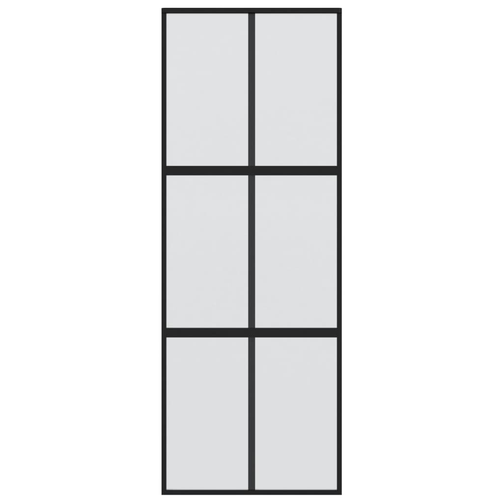 Posuvné Dveře Černé Tvrzené Sklo A Hliník Černá A Matná