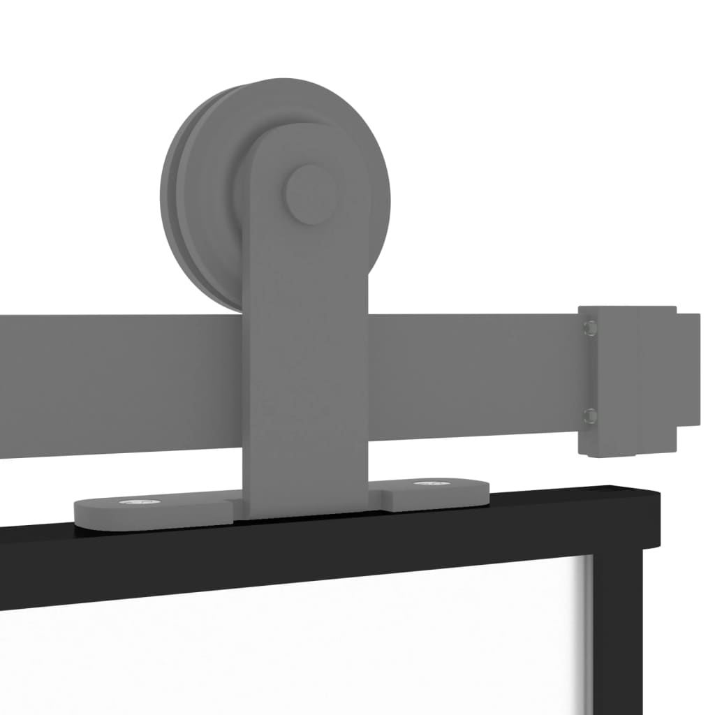 Posuvné Dveře Černé Tvrzené Sklo A Hliník Černá A Matná