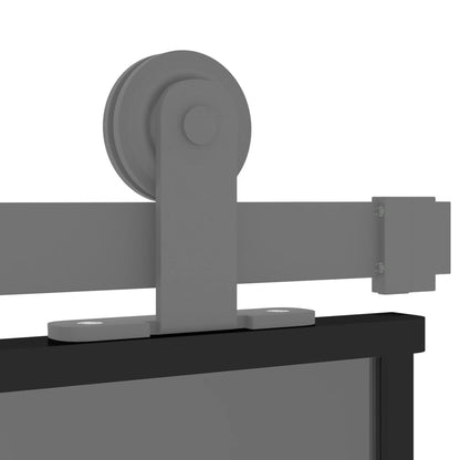 Posuvné Dveře Černé 102,5 X 205 Cm Tvrzené Sklo A Hliník Černá