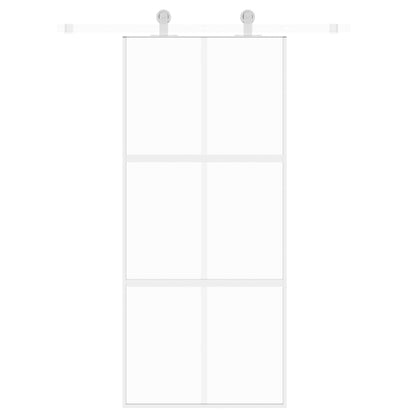 Posuvné Dveře Bílé Tvrzené Sklo A Hliník Bílá A Průhledná