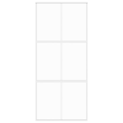 Posuvné Dveře Bílé Tvrzené Sklo A Hliník Bílá A Průhledná