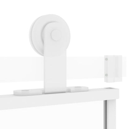 Posuvné Dveře Bílé Tvrzené Sklo A Hliník Bílá A Průhledná