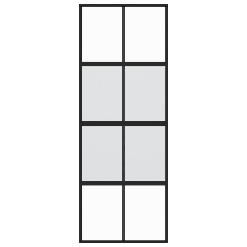 Posuvné Dveře Černé Tvrzené Sklo A Hliník Černá