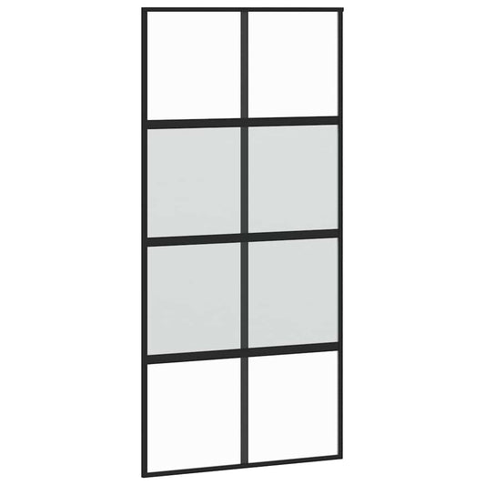Posuvné Dveře Černé 102,5 X 205 Cm Tvrzené Sklo A Hliník