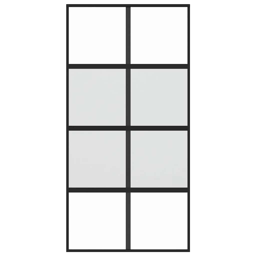 Posuvné Dveře Černé 102,5 X 205 Cm Tvrzené Sklo A Hliník