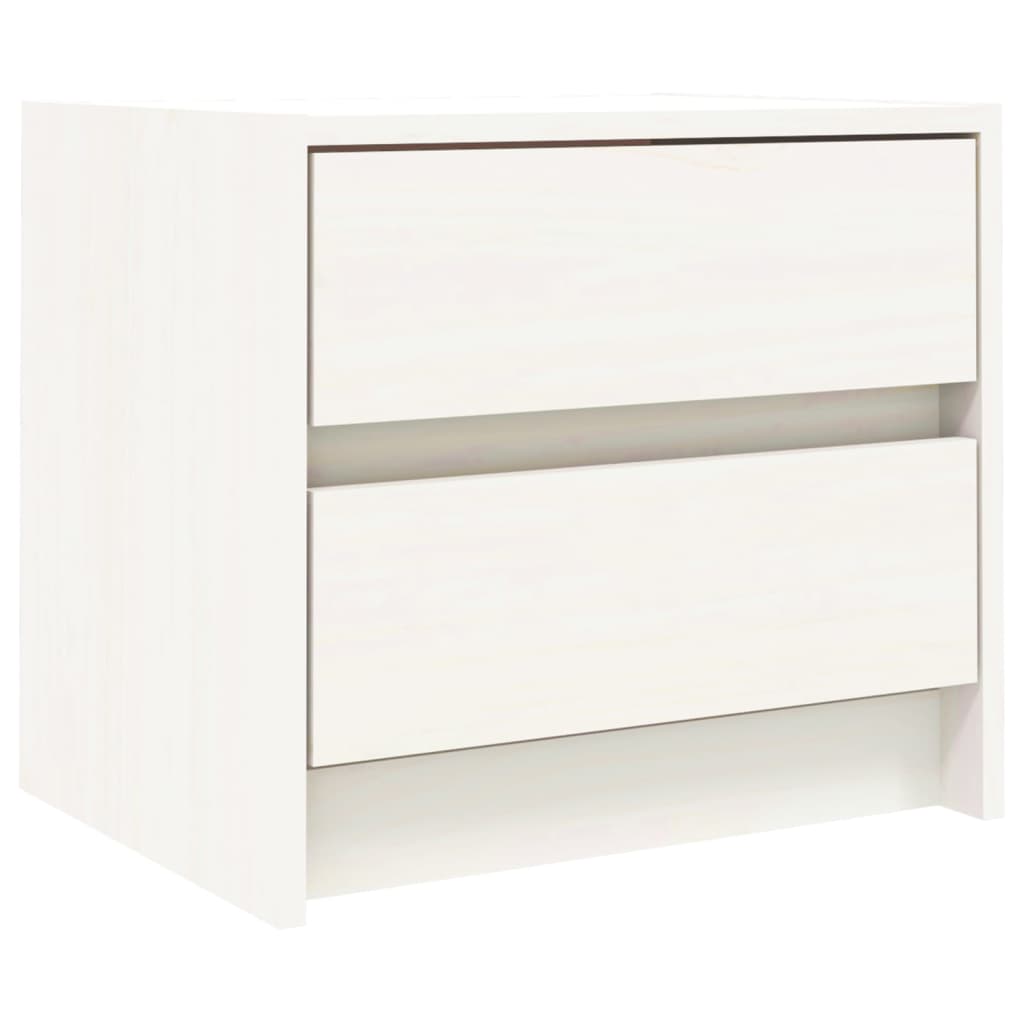 Noční Stolky 2 Ks Bílé 40 X 31 X 35,5 Cm Masivní Borové Dřevo